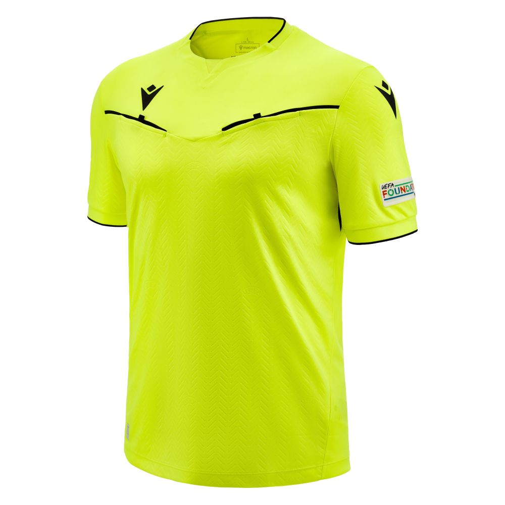 Macron Uefa ref 23/25 matchday man shirt nyel/blk ss | Image 1