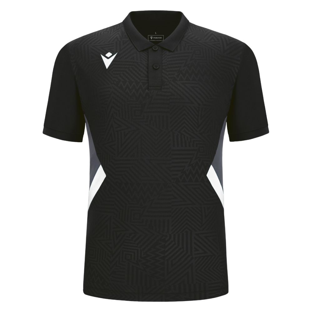 Macron Polo polyester rap noir blanc logo t | Image 1