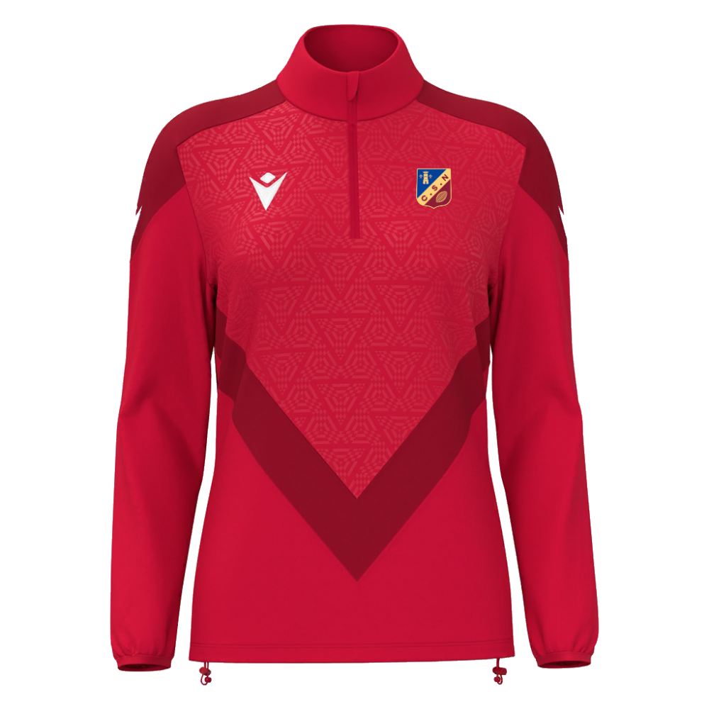 Macron Sweat 1/4 zip anora femme rouge - logoté | Image 1