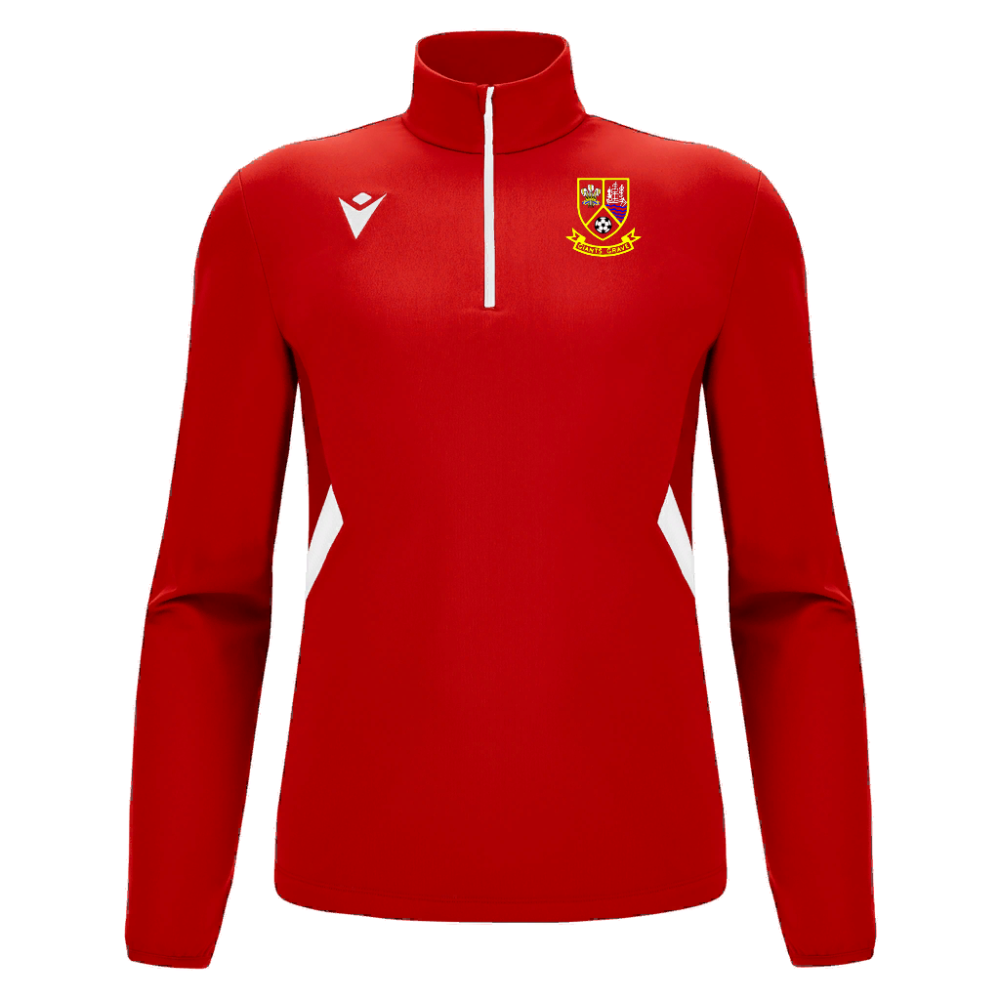 Macron Piave 1/4 zip jersey red/wht sr | Image 1