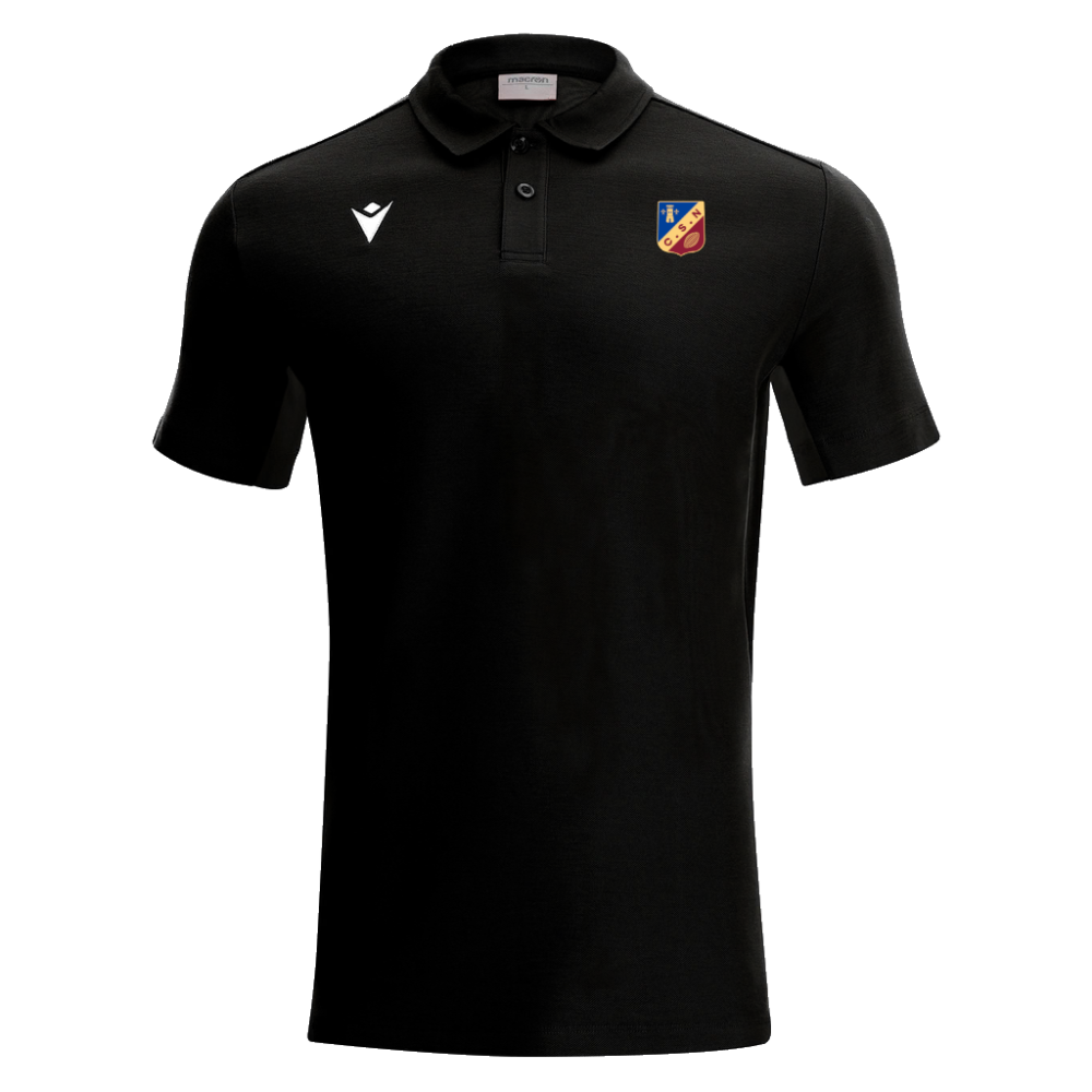 Macron Polo coton clarinet noir - logoté | Image 1