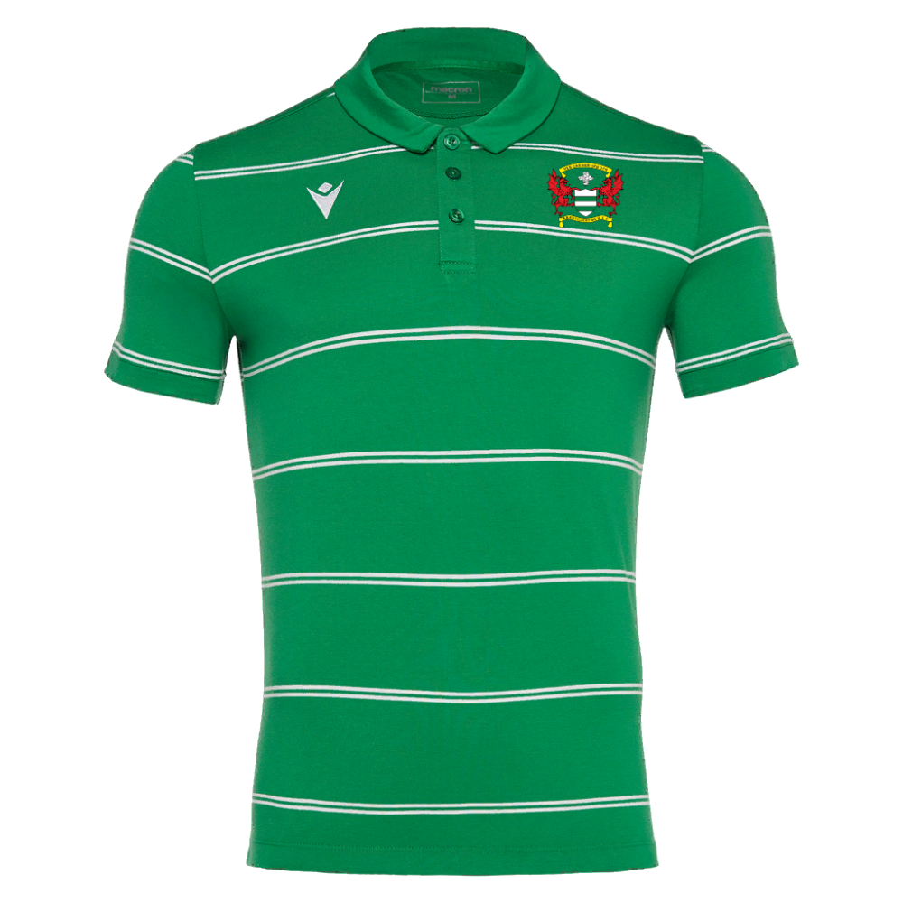 Macron Striped polo shirt in cotton jersey flamenco grn/wht sr | Image 1