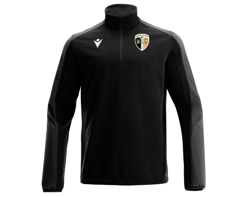 Macron 1/4 zip arno noir logo sérigraphié | Image 1