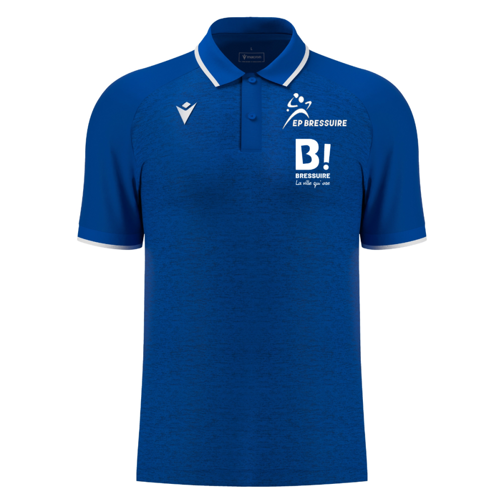 Macron Polo aulos bleu roi logo coeur et dos + logo bressuire | Image 1