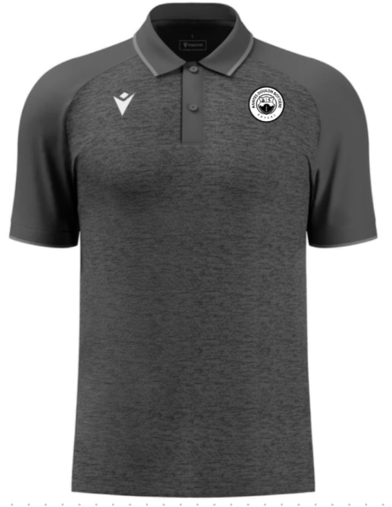 Macron Polo aulos anthracite avec logo floqué | Image 1