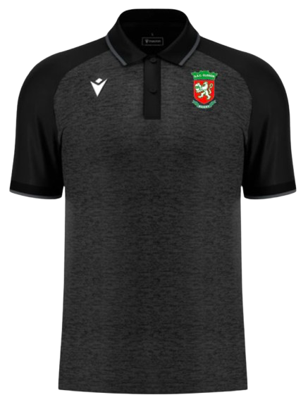 Macron Polo aulos noir avec logo floqué | Image 1