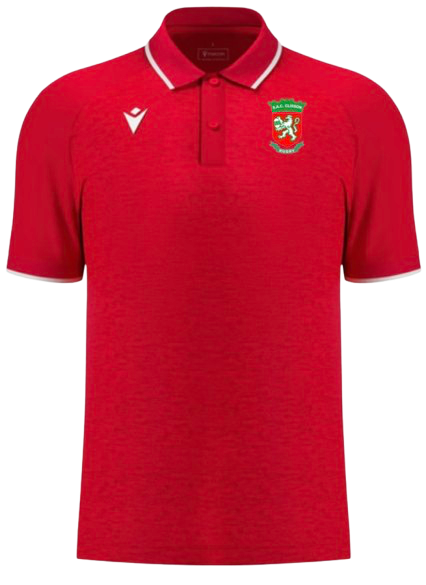 Macron Polo aulos rouge avec logo floqué | Image 1