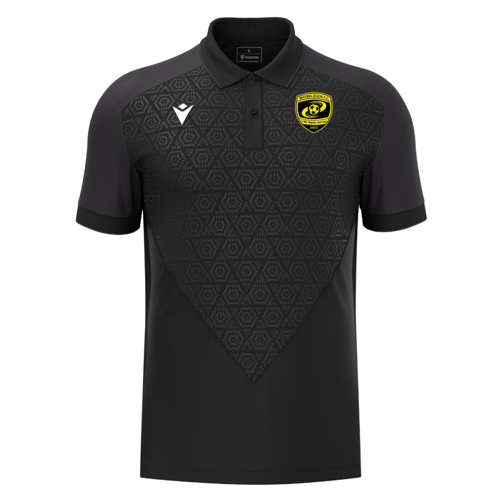 Macron Polo polyester baldwin noir logo sérigraphié | Image 1