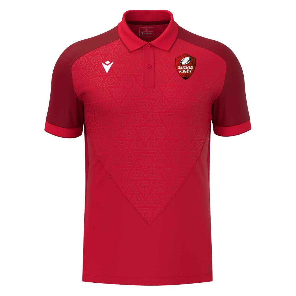 Macron Polo polyester baldwin rouge logo sérigraphié | Image 1