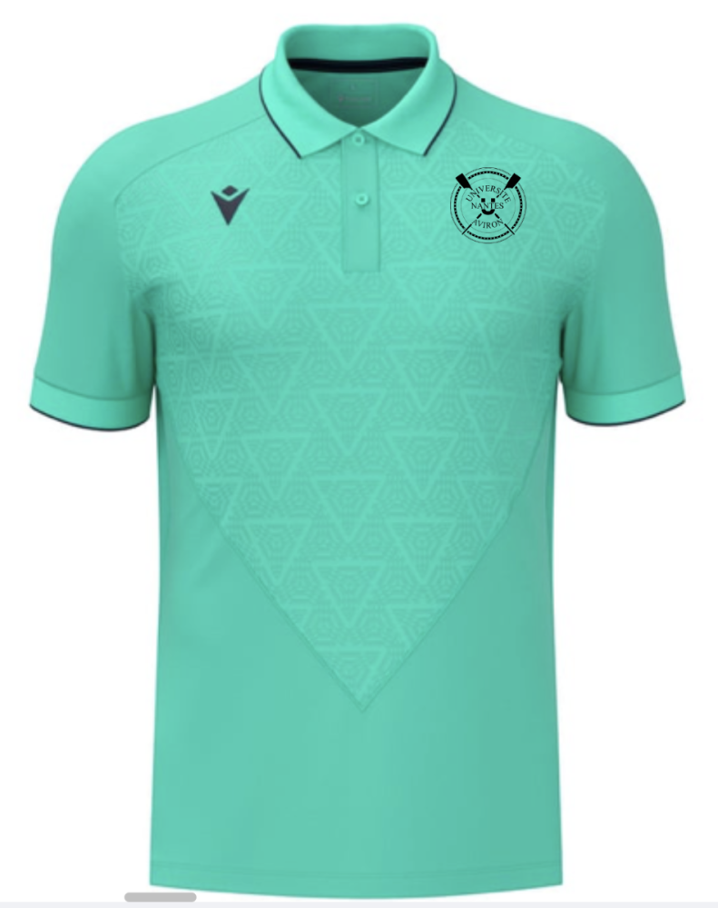 Macron Polo baldwin turquoise avec logo brodé | Image 1