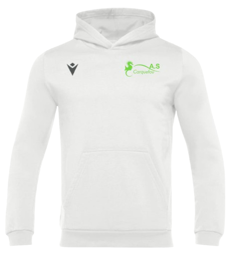 Macron Sweat à capuche banjo hero blanc avec logo brodé | Image 1