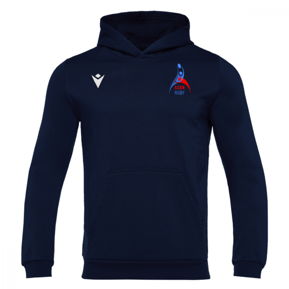 Macron Sweat capuche coton banjo hero navy avec logo brodé | Image 1