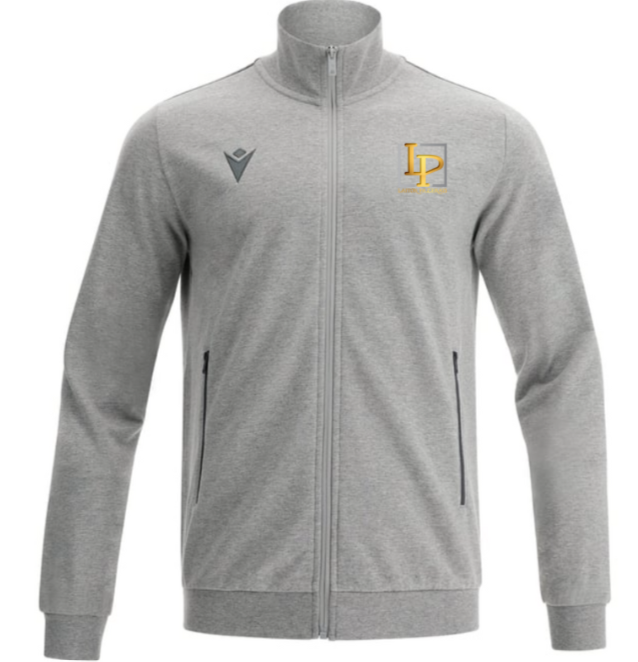 Macron Veste zippé coton beat grise avec logo brodé | Image 1