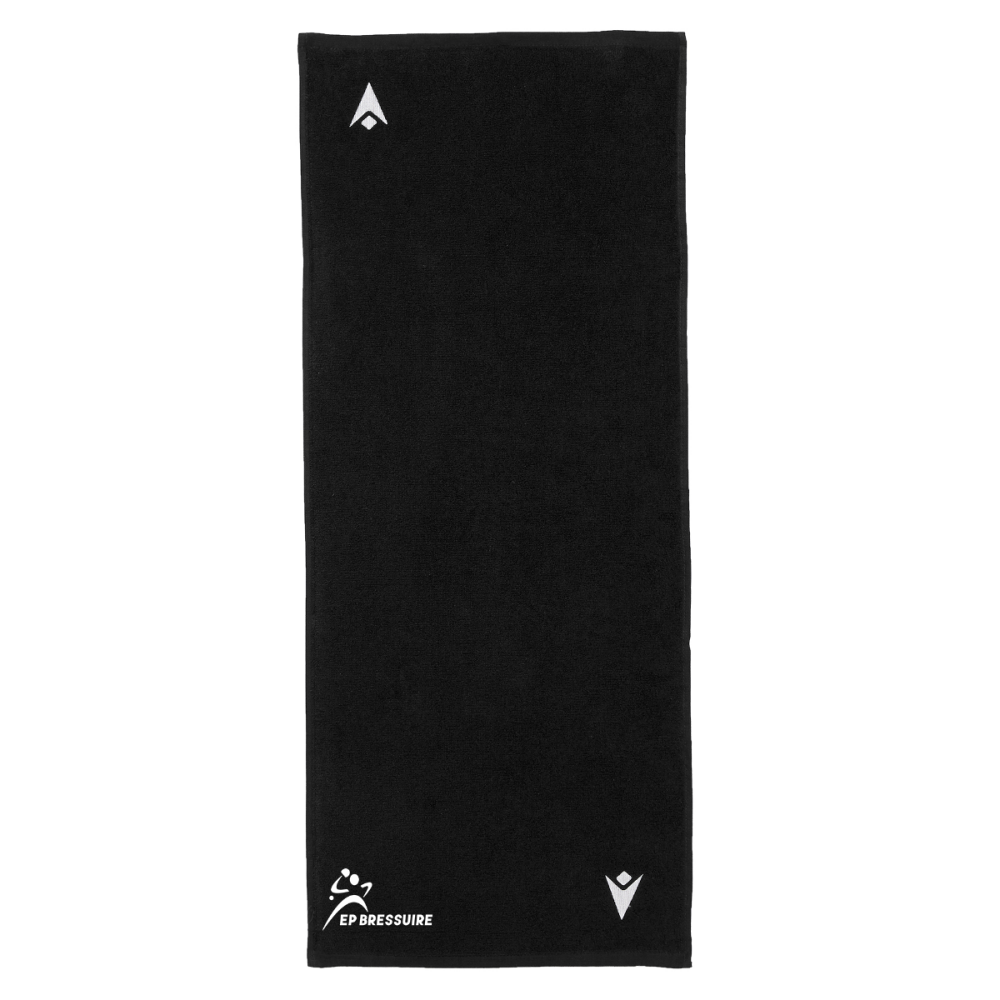 Macron Serviette coton 100x50 cm bise noir logo brodé | Image 1