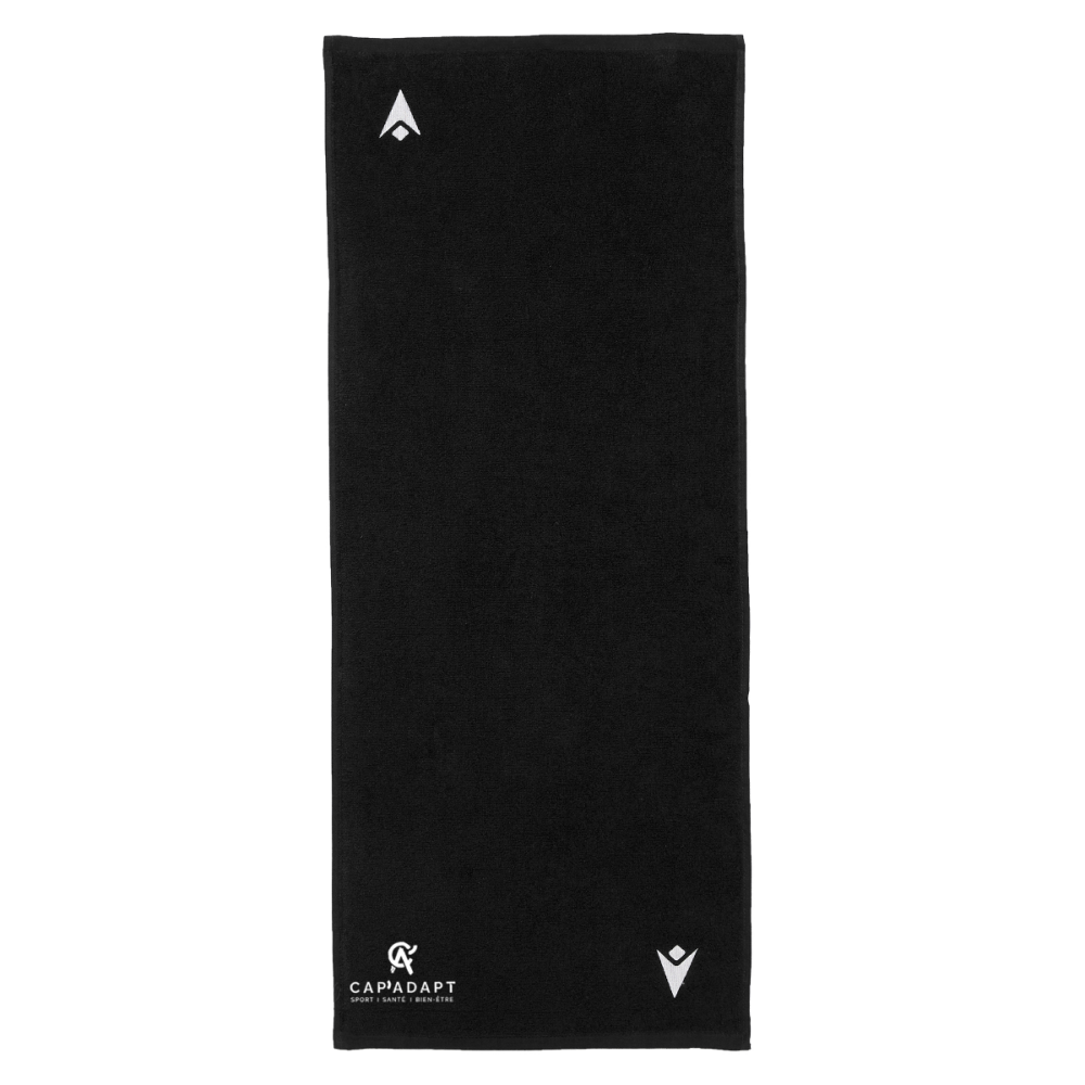 Macron Serviette bise 40x90cm noir logo brodé | Image 1