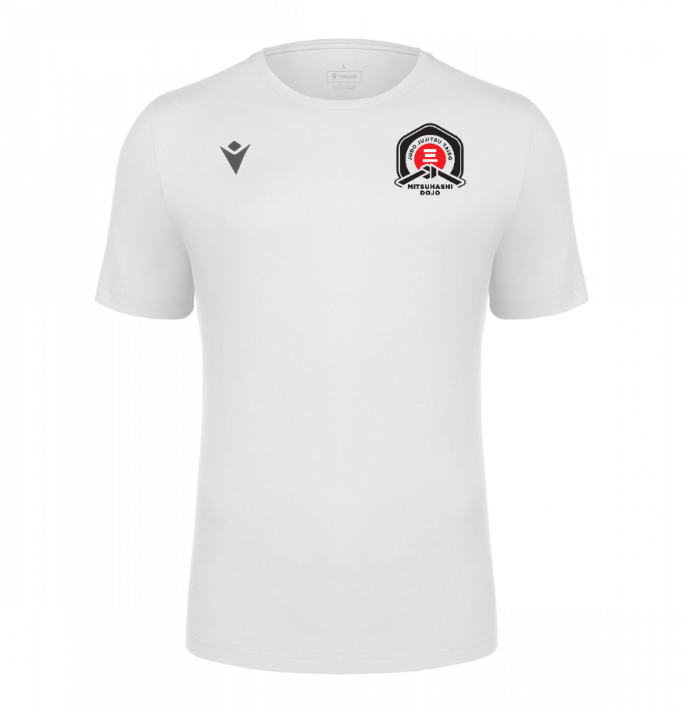 Macron Boost eco t-shirt blanc avec logo floqué | Image 1