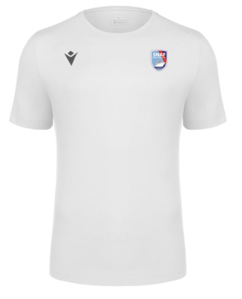 Macron T-shirt de sortie blanc avec écusson | Image 1