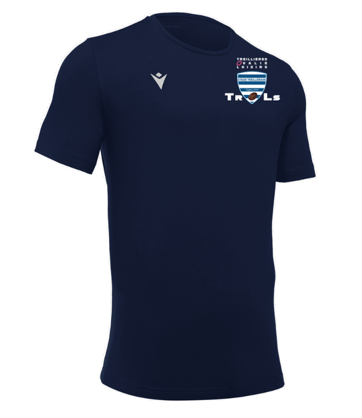 Macron T shirt boost hero navy avec logo floqué | Image 1