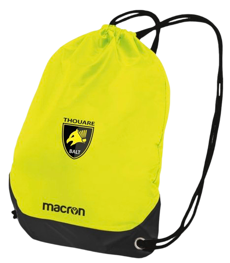 Macron Sac à cordelettes campus jaune avec logo floqué | Image 1