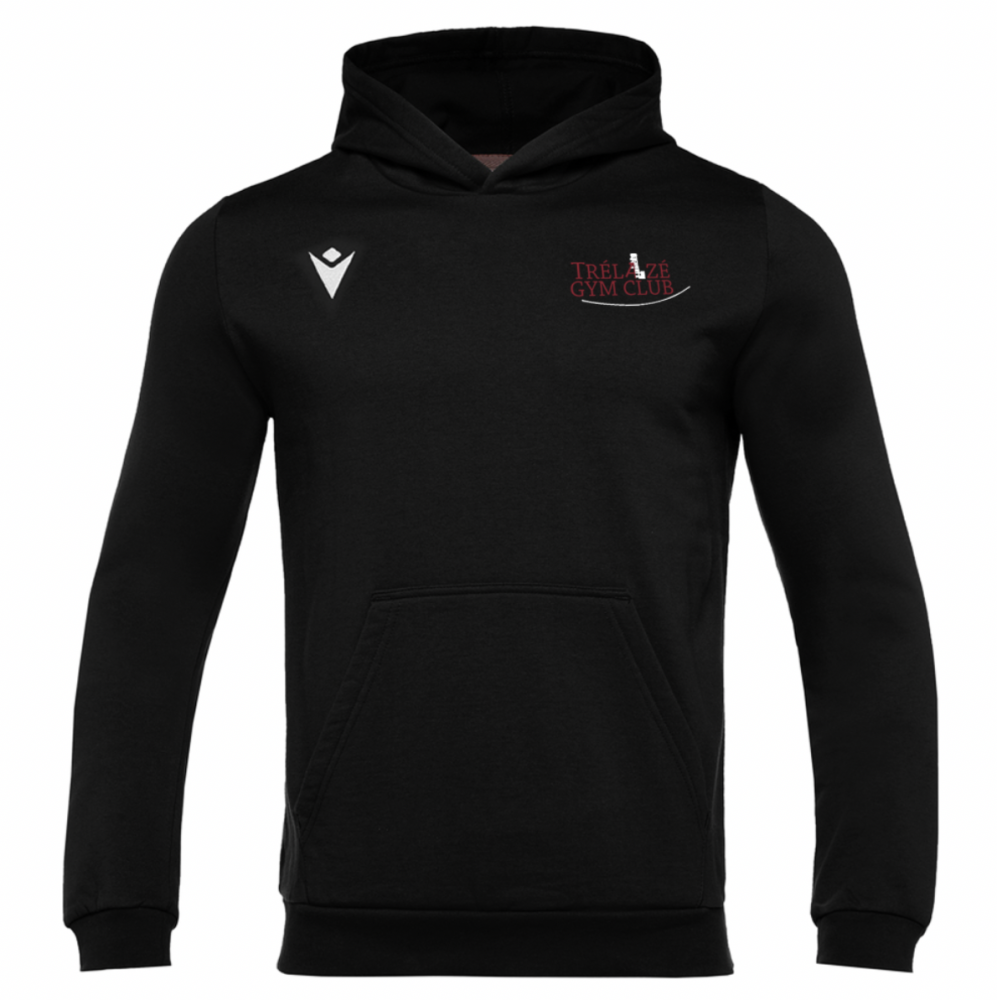 Macron Sweat capuche banjo hero noir logo coeur brodé | Image 1