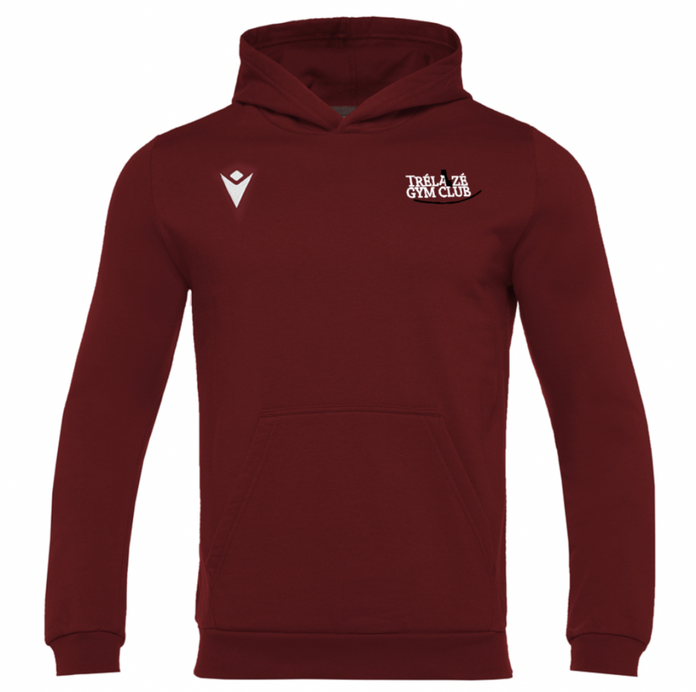 Macron Sweat capuche banjo hero grenat logo coeur brodé | Image 1