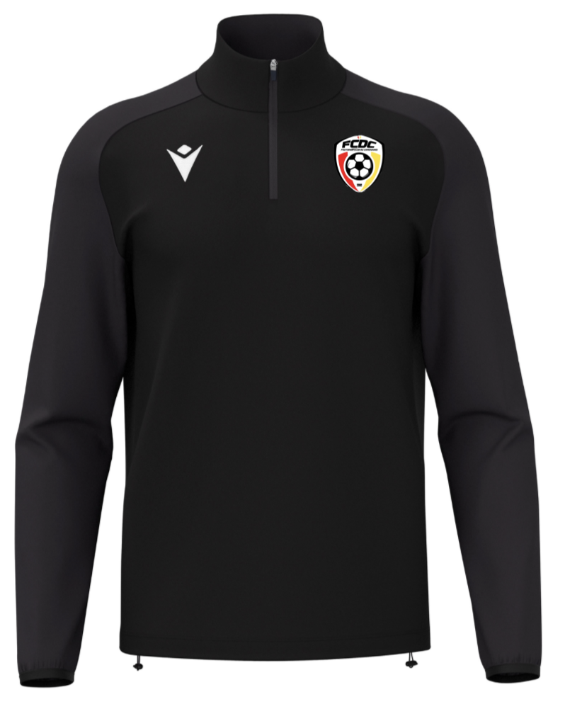 Macron Sweat 1/4 zip isen noir logo brodé | Image 1
