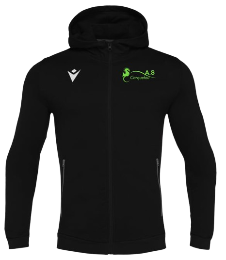Macron Veste zippée coton cello noire avec logo brodé | Image 1