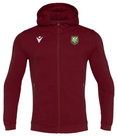 Macron Veste zippé coton cello bordeaux avec logo floqué | Image 1