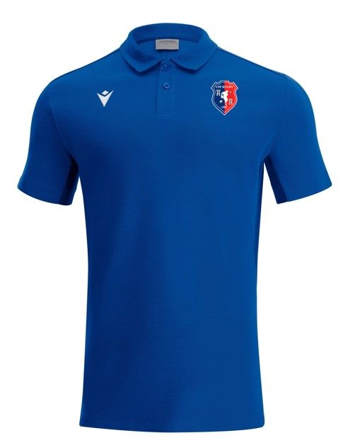 Macron Polo coton clarinet bleu roi avec logo club brodé | Image 1