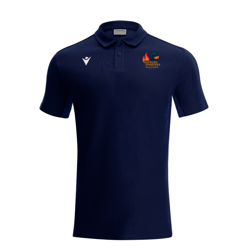 Macron Polo coton clarinet navy logo sérigraphié | Image 1