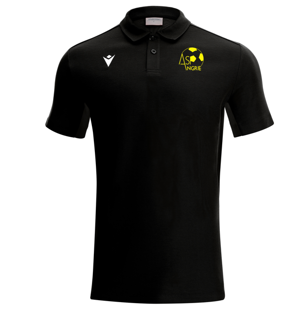 Macron Polo coton clarinet noir avec logo club brodé | Image 1