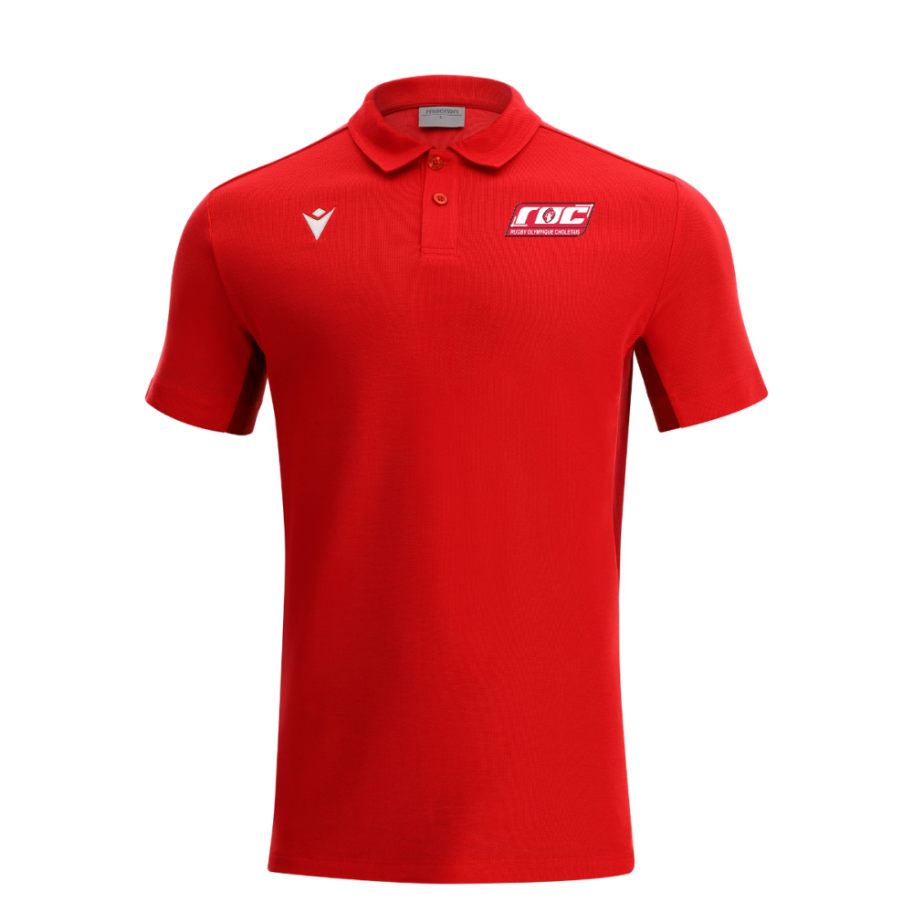 Macron Polo coton clarinet rouge logo brodé | Image 1