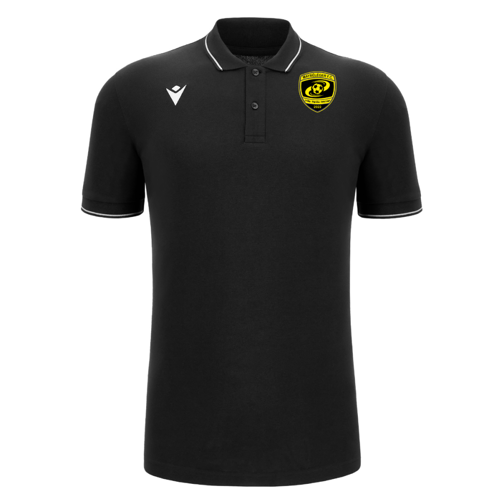 Macron Polo coton comedy eco noir logo brodé | Image 1