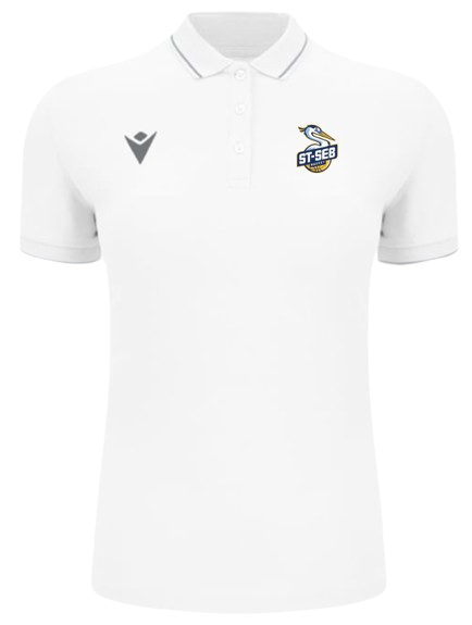 Macron Polo coton homme comedy eco blanc avec logo brodé | Image 1