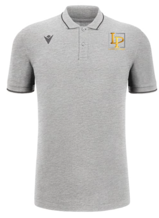 Macron Polo homme comedy gris avec logo brodé | Image 1