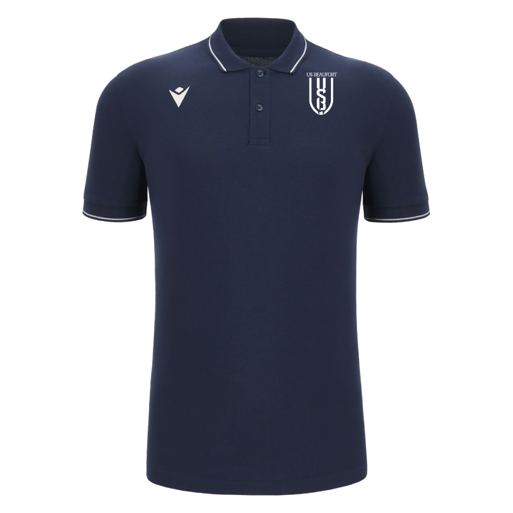 Macron Polo coton recyclé comedy eco navy logo brodé | Image 1