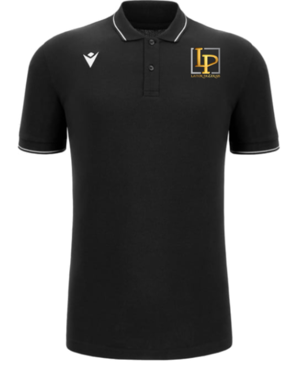 Macron Polo homme comedy noir avec logo brodé | Image 1