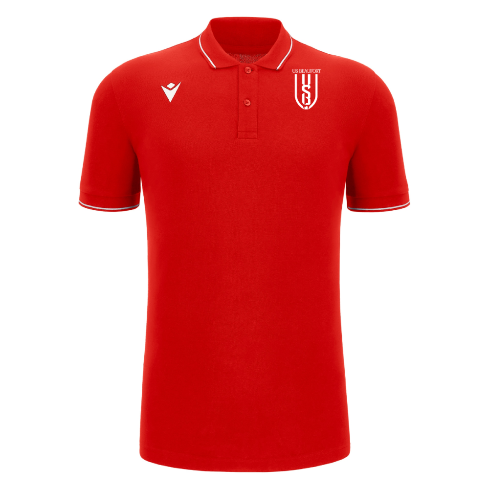Macron Polo coton recyclé comedy eco rouge logo brodé | Image 1