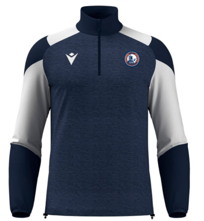 Macron Sweat 1/4 zip cuzco navy/white avec écusson | Image 1