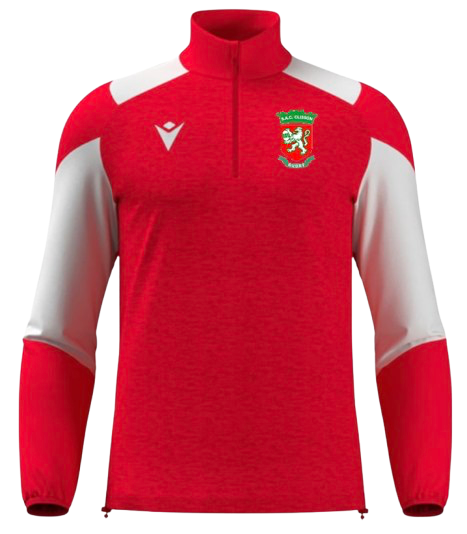 Macron Sweat 1/4 zip cuzco rouge/blanc avec logo brodé | Image 1