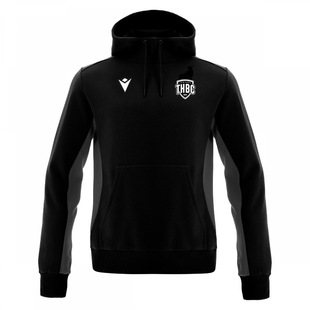 Macron Sweat avec capuche dance noir logo brodé | Image 1