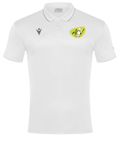 Macron Polo draco hero blanc avec logo floqué écriture dos | Image 1
