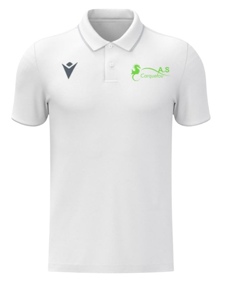 Macron Polo polyester draco hero blanc avec logo floqué | Image 1
