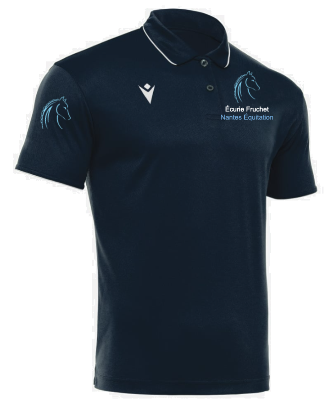 Macron Polo draco hero navy, logos cœur et dos | Image 1