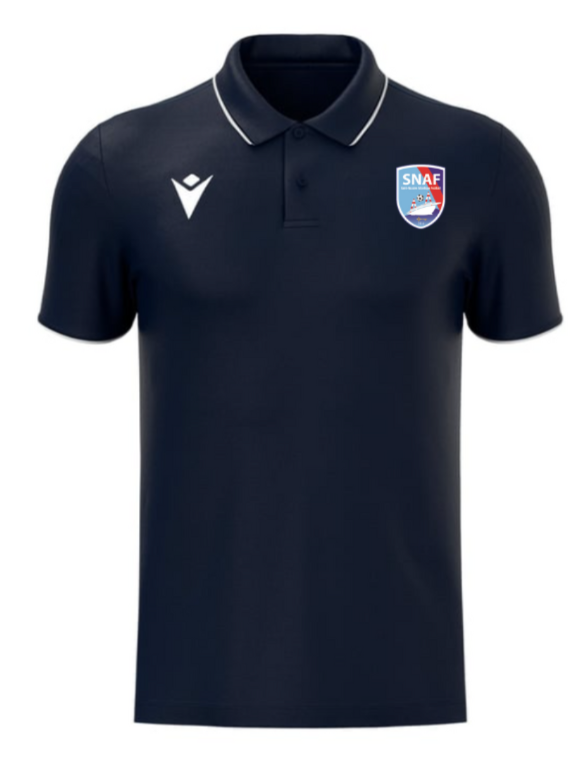 Macron Polo de sortie draco hero navy avec écusson | Image 1