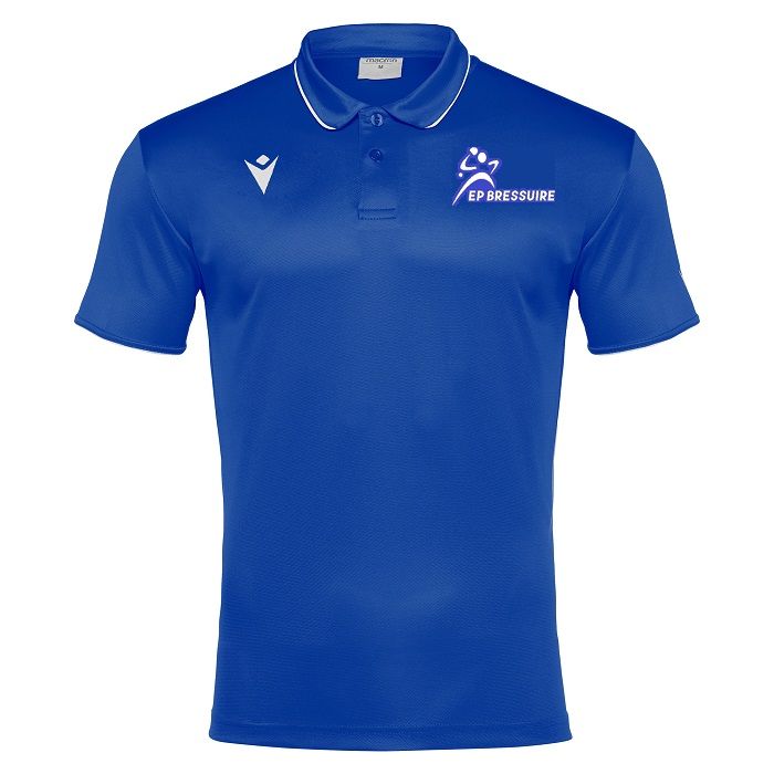 Macron Polo polyester draco hero bleu roi logo sérigraphié | Image 1