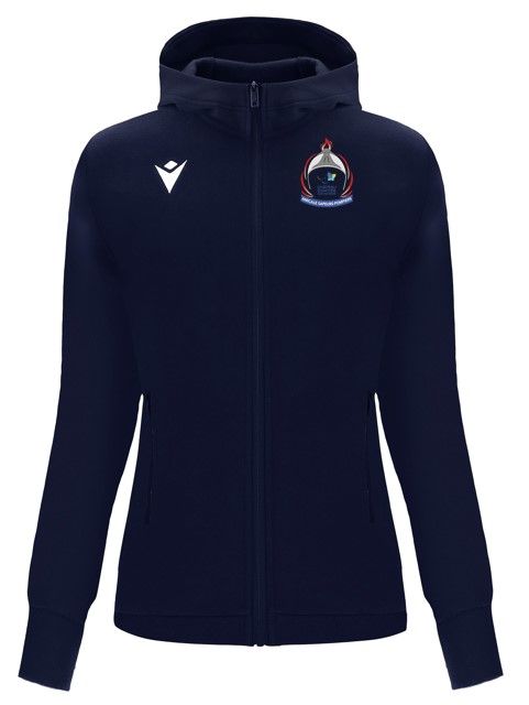 Macron Sweat à capuche en coton femme drum bleu marine avec logo coeur brodé | Image 1