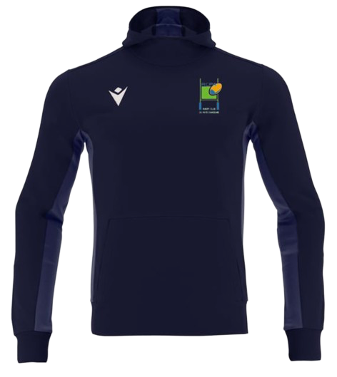Macron Sweat à capuche polyester electro navy avec logo brodé | Image 1