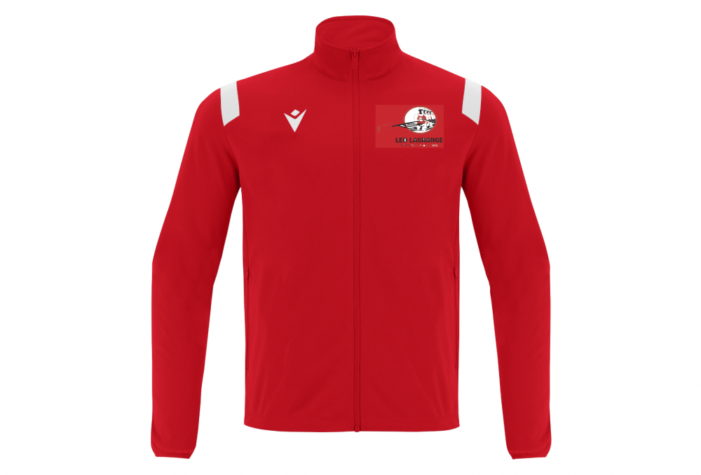 Macron Veste de sortie zippée fujin rouge avec logo brodé | Image 1