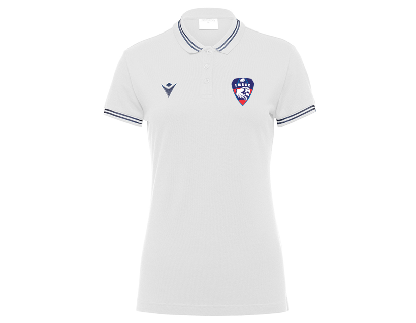 Macron Polo femme hambo blanc logo brodé | Image 1
